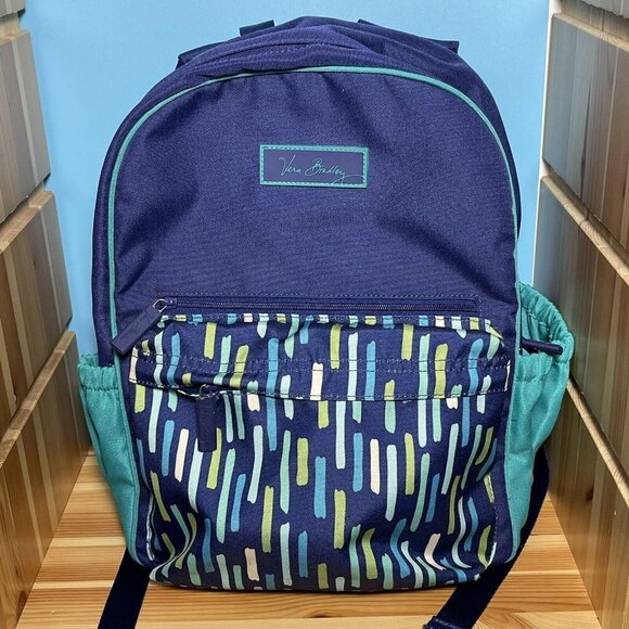 VERA BRADLEY Katalina Showers Backpack In Blue/Green - Picture 2 of 11